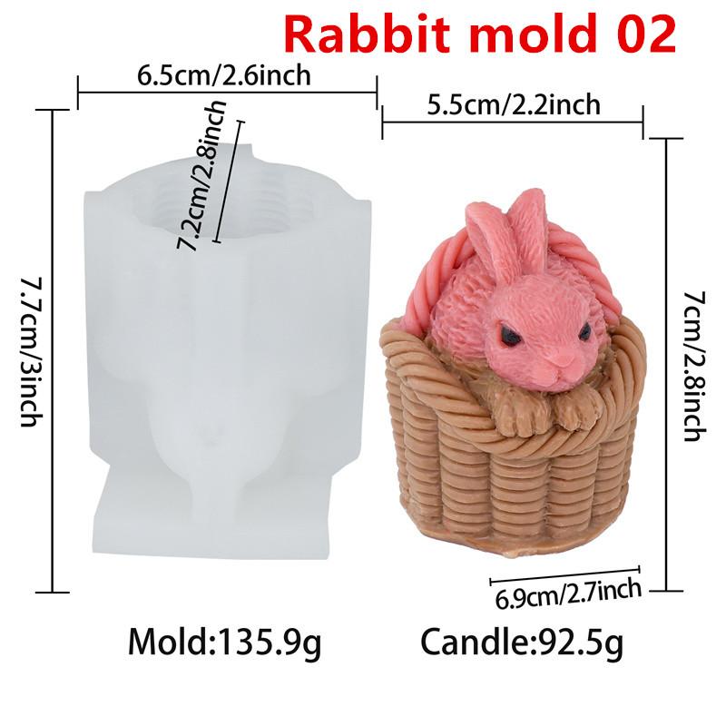 

Easter Flower Holding Rabbit Silicone Candle Mold DIY Eggshell Rabbit Basket Easter Egg Designs Fit Aromatherapy Candles Gypsum