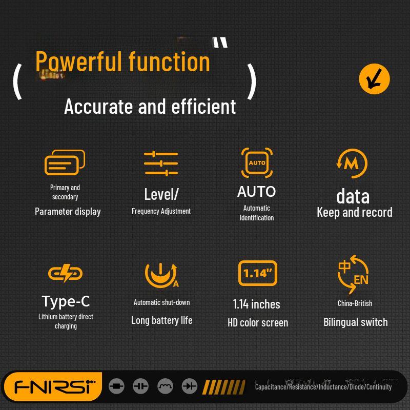 FNIRSI LCR-ST1 Digital Tweezers: Resistance, Inductance, Capacitance Multimeter with Patch Clip