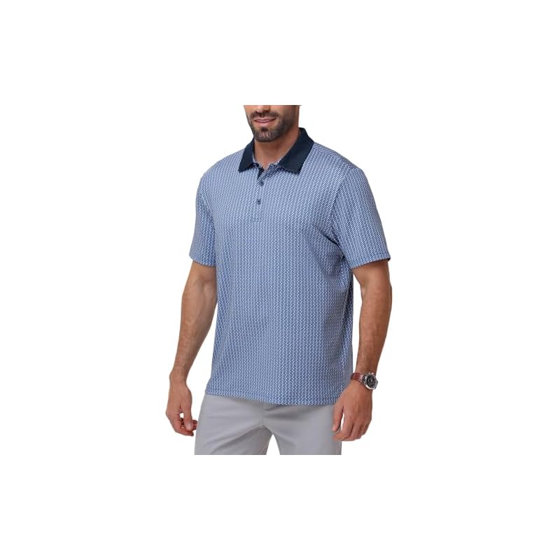 [Gopune] Men's Golf Polo Shirt, Short Sleeve, Sweat-Wicking, Quick-Drying, Stretch, Collared Polo Shirt, UPF50+, Casual, Tennis, Business, 3-Button,