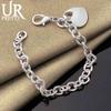 925 Sterling Silver Heart-shaped Pendant Bracelet Fashionable Wedding Jewelry