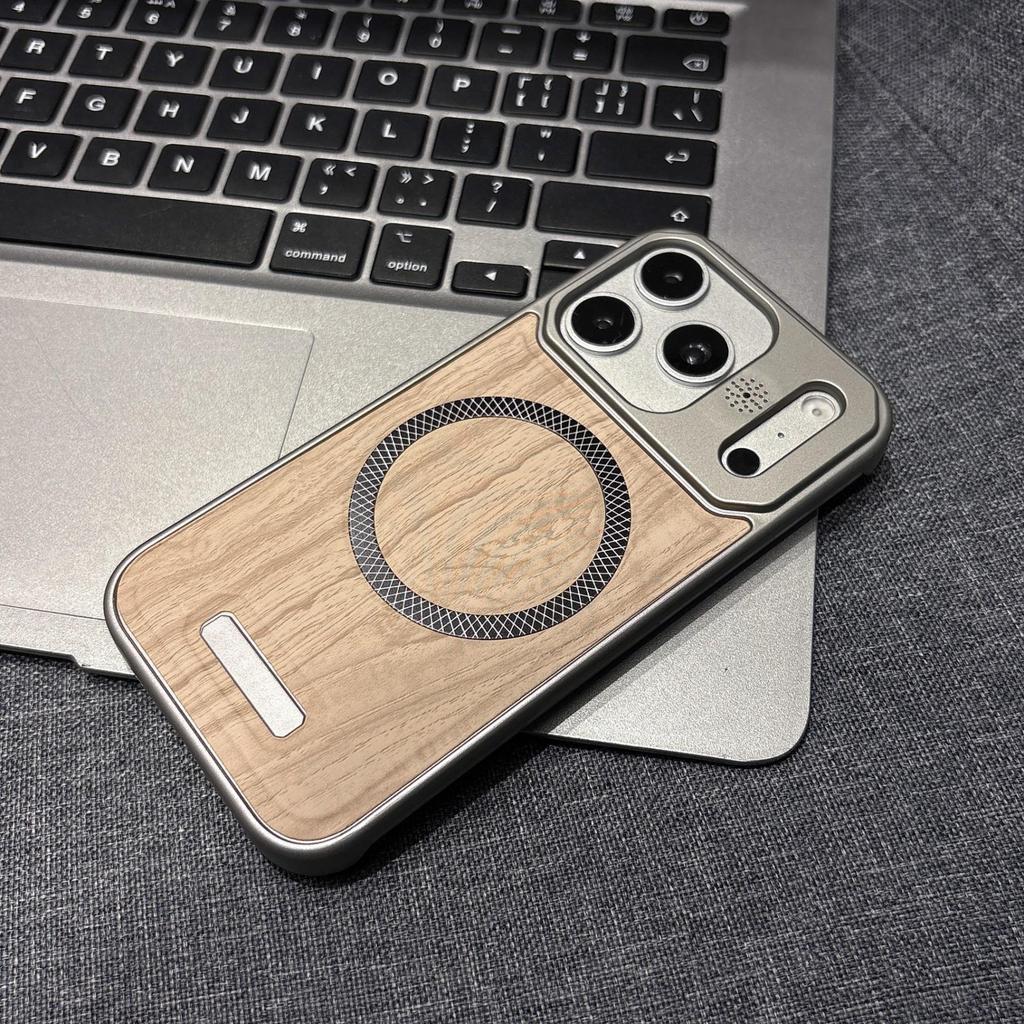 Hot Sale Poplar Wood Case for Apple 12 Pro Max with 16 Pro Max Borderless Heat Dissipation