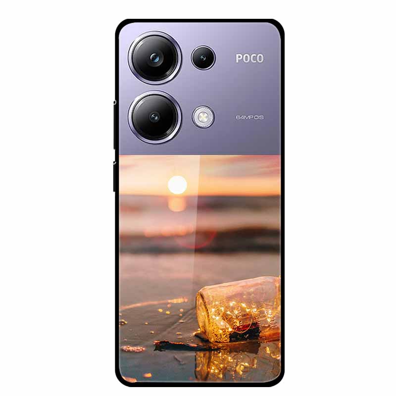 Painting Cover For Poco M6 Pro GlassTempered Glass Case Hard Back Shield for Xiaomi Poco M 6 Pro 6.67" Colourful Phone Fundas