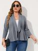 2024 Lightweight Plus Size Women's Ruffle Blazer – Comfortable and Stylish Casual Wear