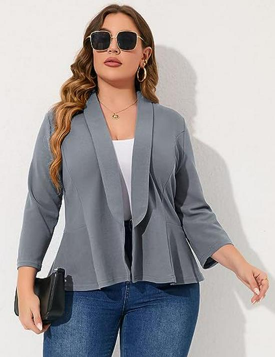 2024 Lightweight Plus Size Women's Ruffle Blazer – Comfortable and Stylish Casual Wear
