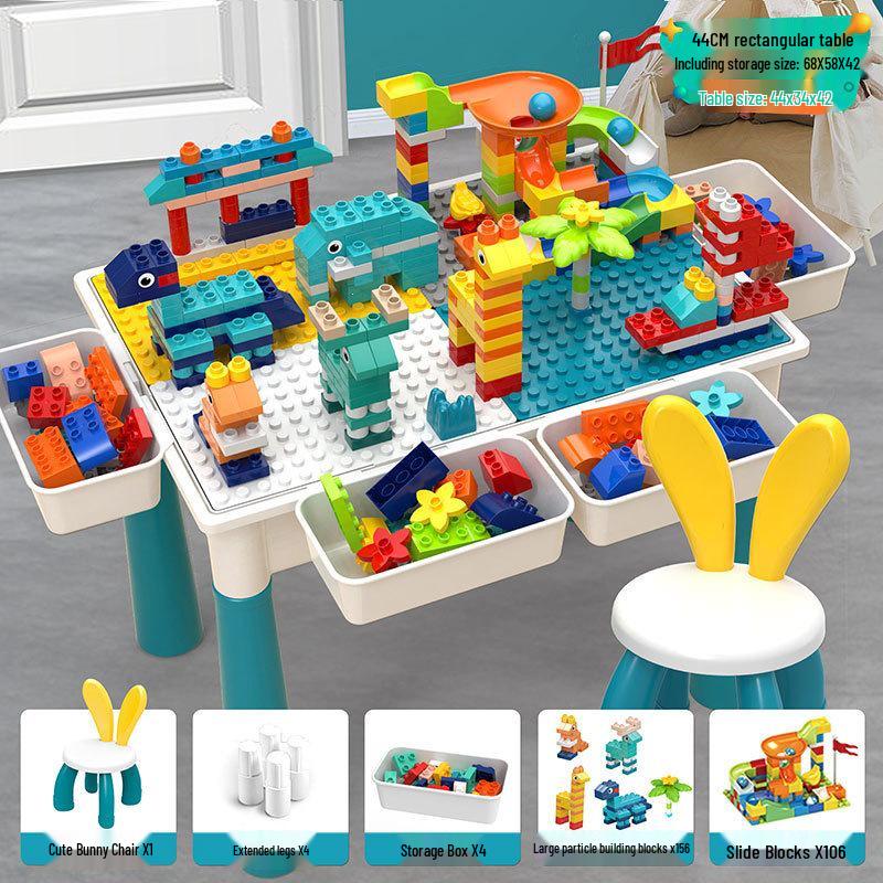 Multifunctional Large Particle Building Block Table for Kids: Educational Toy for Boys, Girls, and Babies