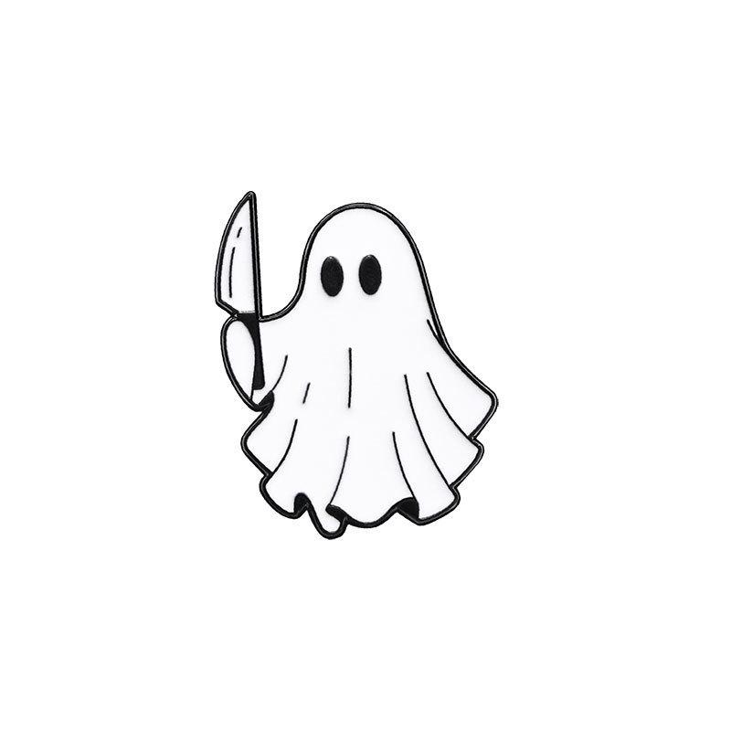 

Хэллоуинская мультяшная брошь-привидение: Милая эмалевая пряжка для рюкзака из сплава и аксессуар для украшения одежды