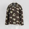 Fleece Floral Sweatshirt 2026 Fall Winter New Fashion Warm Fuzzy Pullover Crew Neck Long Sleeve Casual Top for Women