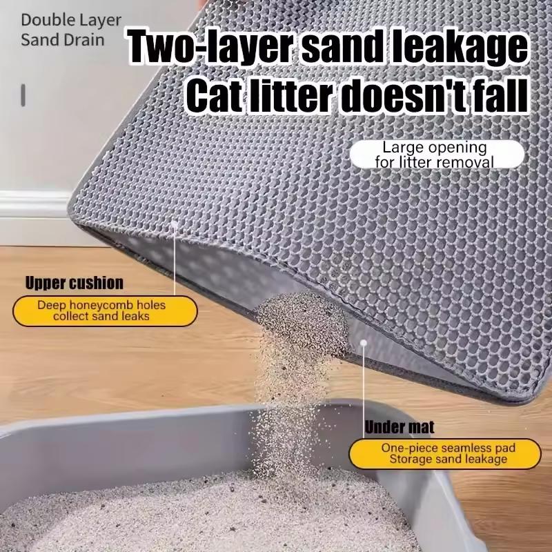 Double Cellular EVA Cat Litter Mat Washable & Foldable Pet Foot Toilet Mat With Control Feature for Cat Litter Box Accessories