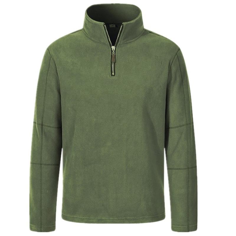 Trendy versatile men's tops autumn and winter new men's clothing fleece sweater stand-up collar half zipper long sleeve European size