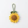Cotton Knitted Keychain With Rope Bag Lanyard Charm Cute Crochet Sunflower Pendant  Daily