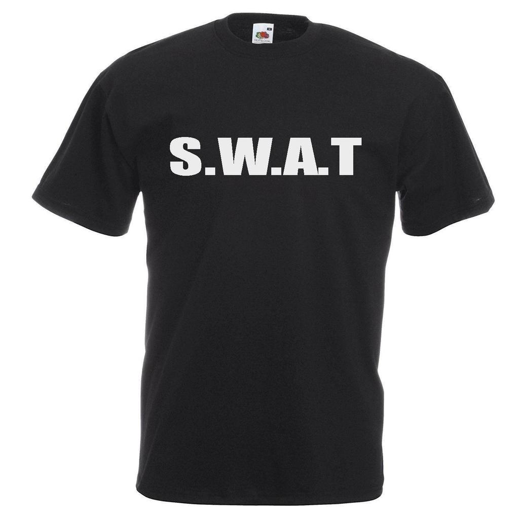 Volwassenen SWAT Politie Mobiele Eenheid Speciale Krachten Squad Unisex Zwart T-shirt
