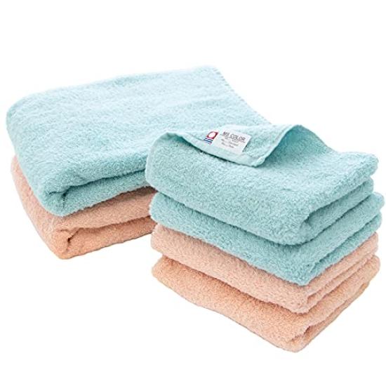 

Nissen Shoko Made in Japan Imabari Towels Antibacterial and Deodorizing Imabari Certified Bath Towels and Face Towels 2 Colors Set of 6 Blue Pink Bath синий