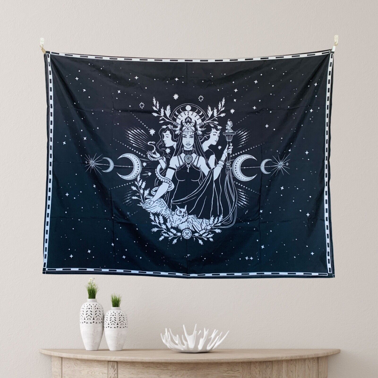 Tapestry of Hecate, Greek goddess of the moon, spiritual 75x100