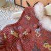 New Arrival: Thick Warm Chinese Style Sleeveless Winter Dress for Girls - Puffy Skirt