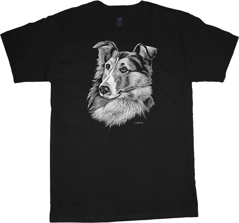 Shetland Sheepdog T-shirt Dog Breed Sheltie Face Tee Men s Dog Person Gift XS