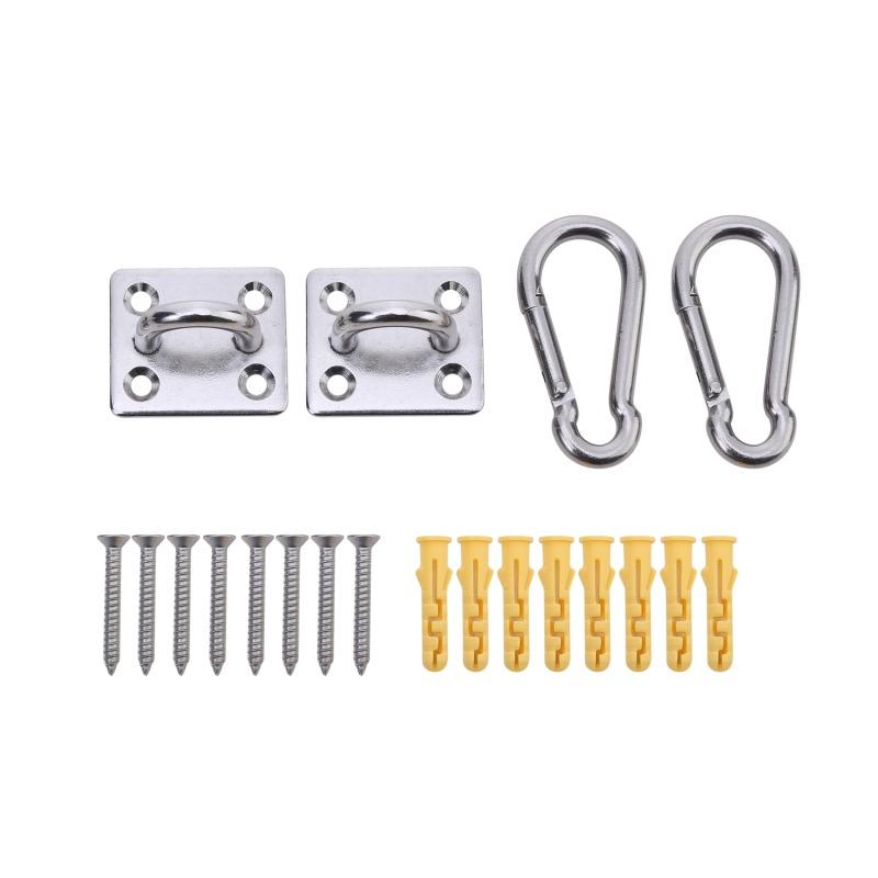 2Pcs Stainless Square Heavy Duty Ceiling Hook Wall Mounted Hook For Yoga Swings Hammocks Bracket Hardware Tools