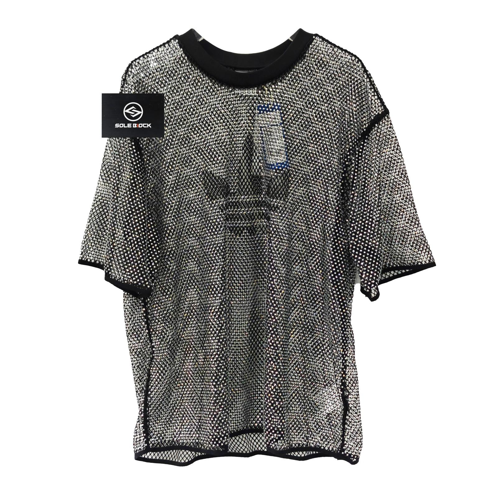 adidas Originals Adilenium Rhinestone Mesh Sports Tee IW6205 XS