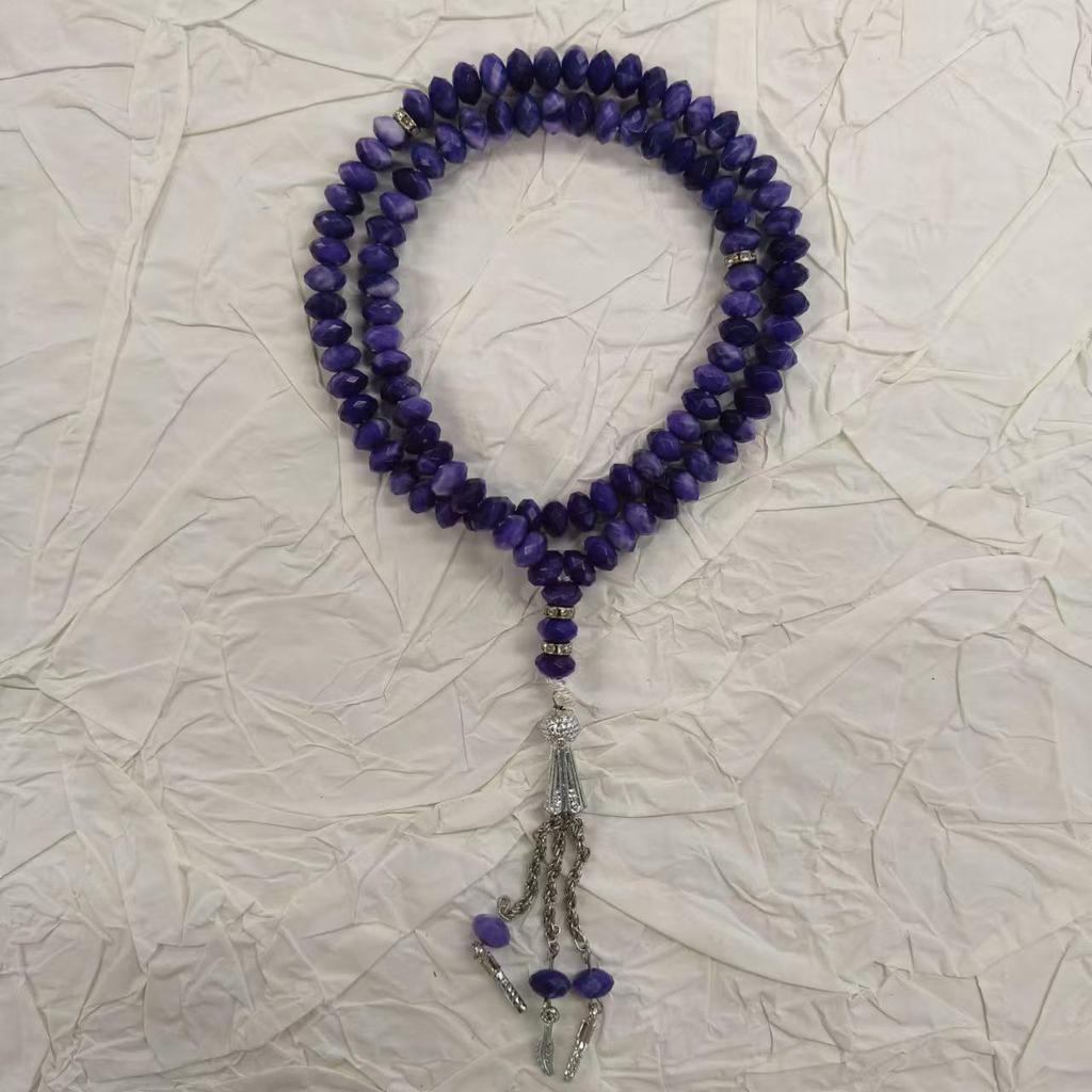 99 Flat Handmade Metal Beaded Muslim Prayer Tasbih - Arabian Rosary Worship Supplies