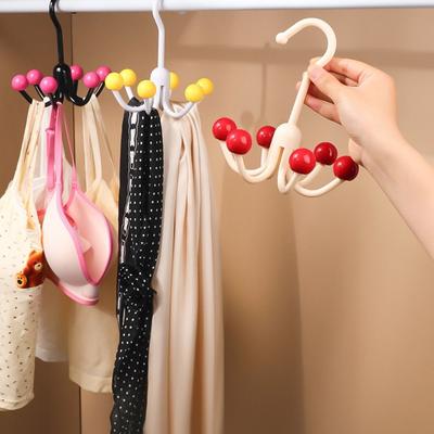 Porte-vêtements multifonctionnel pour la maison Crochet rotatif à 360° Dopamine portable Gain de place Avec 6 boules Porte-présentoir pour écharpes et cravates