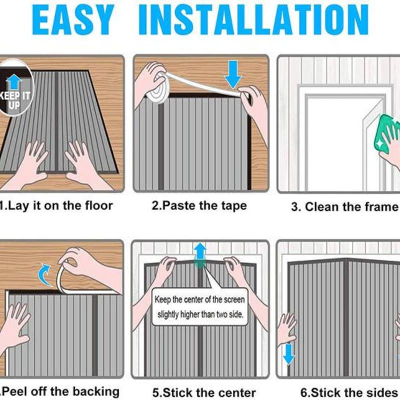 2026 Neues Moskitonetz für Türen Magnetischer Balkon Anti Außenvorhang Gitter Insektengitter Raum Tüllgitter Magisches Türgitter Küchenvorhang