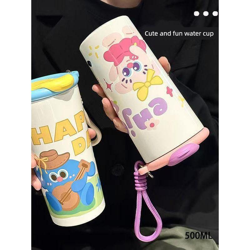 Large-Capacity Thermos Cup for Women, Good-Looking Ice Cup, Portable Car Coffee Cup, Outdoor Sports Water Bottle, Tea Cup
