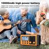 10000mAh Portable Emergency Radio with Speaker Solar/Hand Crank Charging Survival Radio W/ Flashlight SOS Alarm Headphone Jack