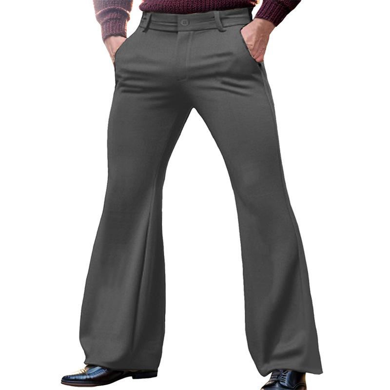 

Мужские расклешенные брюки разных цветов - Белые, Черные, Зеленые, Фиолетовые, Красные, Серые, Хаки, Коричневые L серый