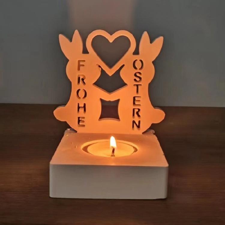 Rabbit Silicone Mould Candlesticks Plasters Gypsum Aromatherapy Candle Holder Molds