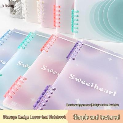 A5 Colorful Loose-Leaf Notebook with Removable 6-Ring Binder and Transparent Cover