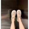 Grape Mother, the Same Rhinestone with Velcro Thick-soled Half-slippers, Women's Big Round Head, Light Mouth, Versatile Mary Jane Shoes
