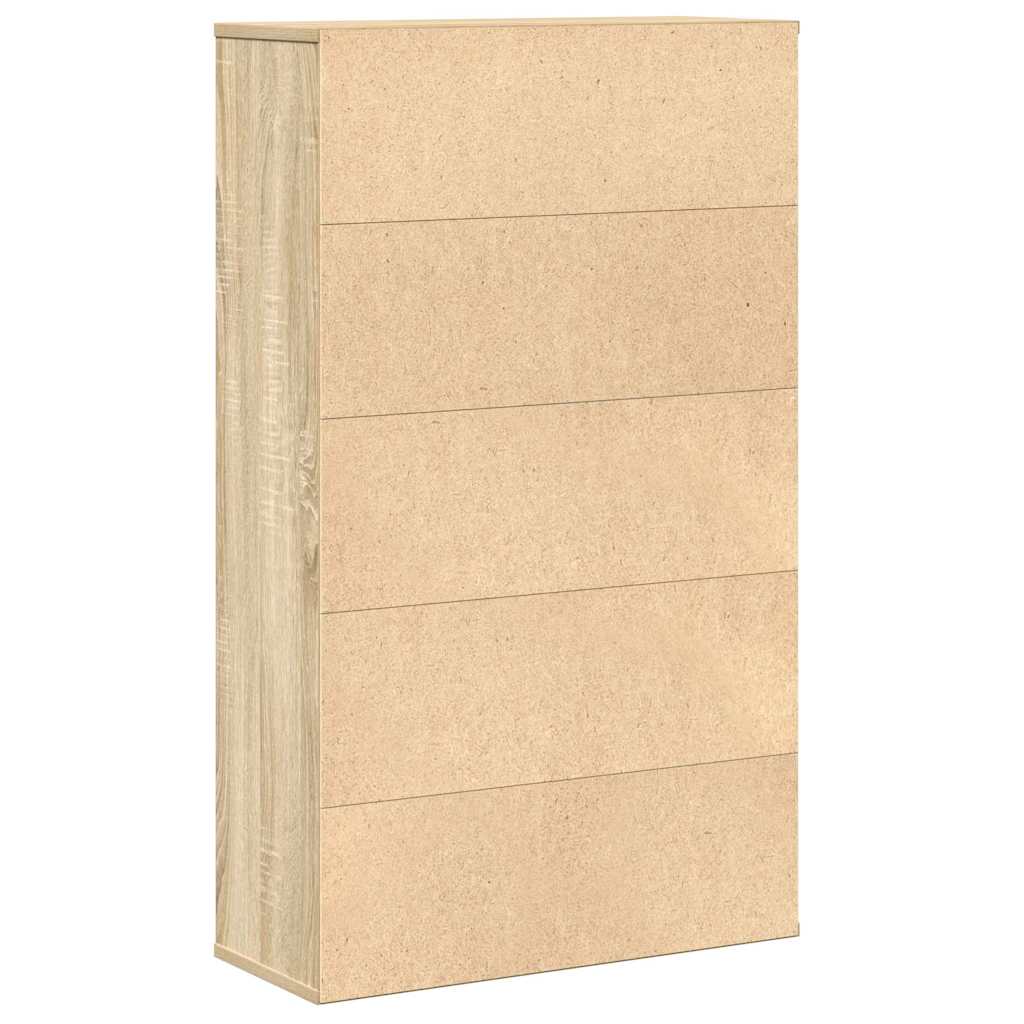 Bookshelf Sonoma Oak Finish 60 x 24 x 101.5 cm Engineered Wood