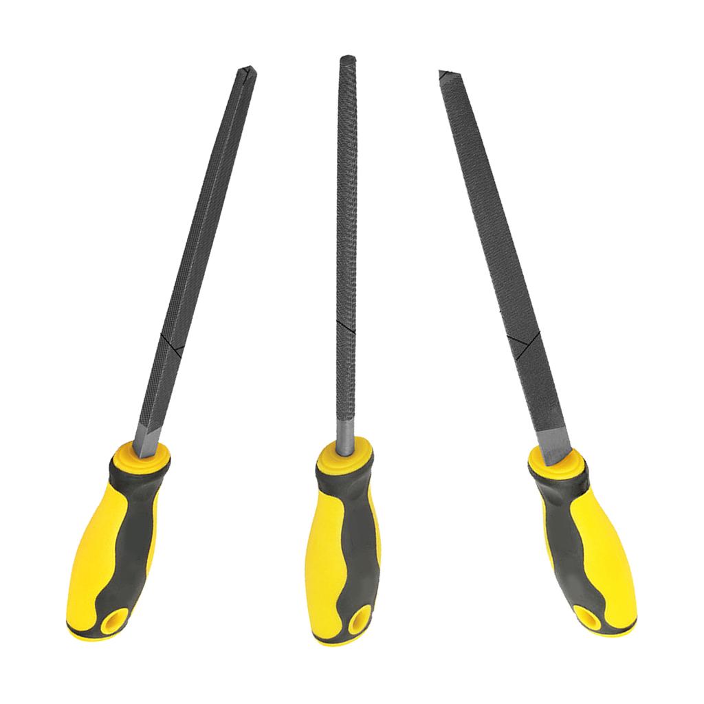Assortimento di Lime Manuali per Legno, Raspa 3 pezzi Acciaio Duraturo, Manico in Gomma Antiscivolo, Perfetto per Intagliare, Sbavare, Riparare Gioielli