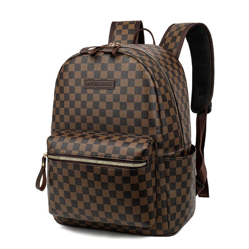 Women's backpack versatile presbyopia backpack PU backpack large capacity school bag couple backpack