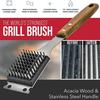 Steel BBQ Brush Grill and Scraper BBQ Cleaner Brush Perfect Tools - Rust Resistant Stainless Steel Barbecue Cleaner