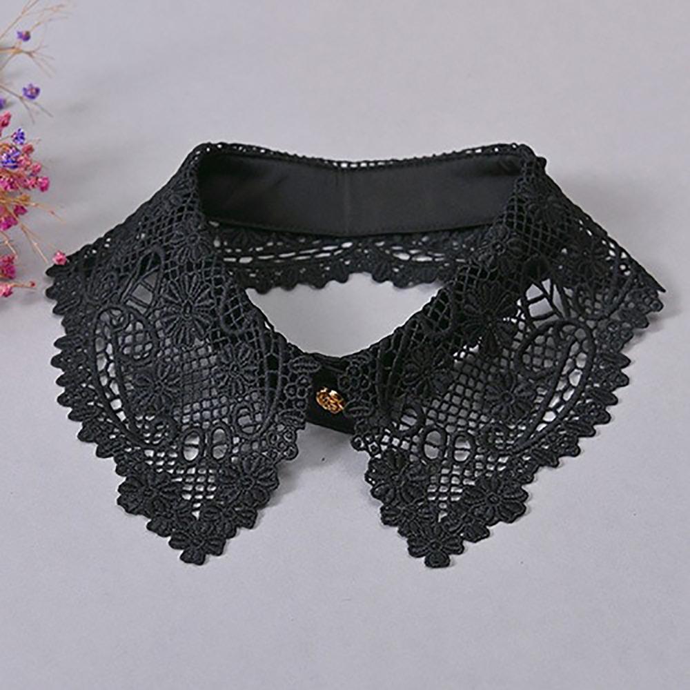 Black White Fake Collar Lace Floral Decoration Collar New Clothes Trim