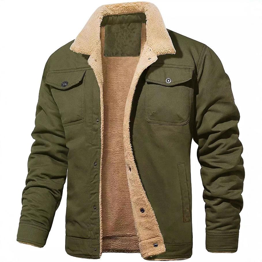 Men's Autumn and Winter Plus Velvet Jacket Cotton Workwear Casual Men's Top Coat