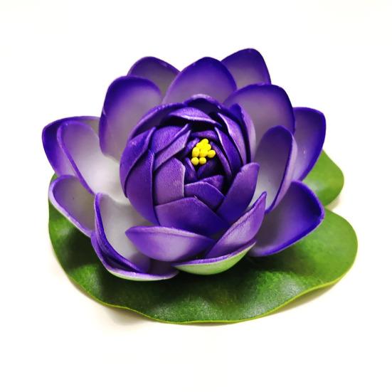 Floating Artificial Lotus Flowers with Lotus Leaf Realistic Faux Pond Plants Ornament for Lake Pool Aquarium Water Decoration