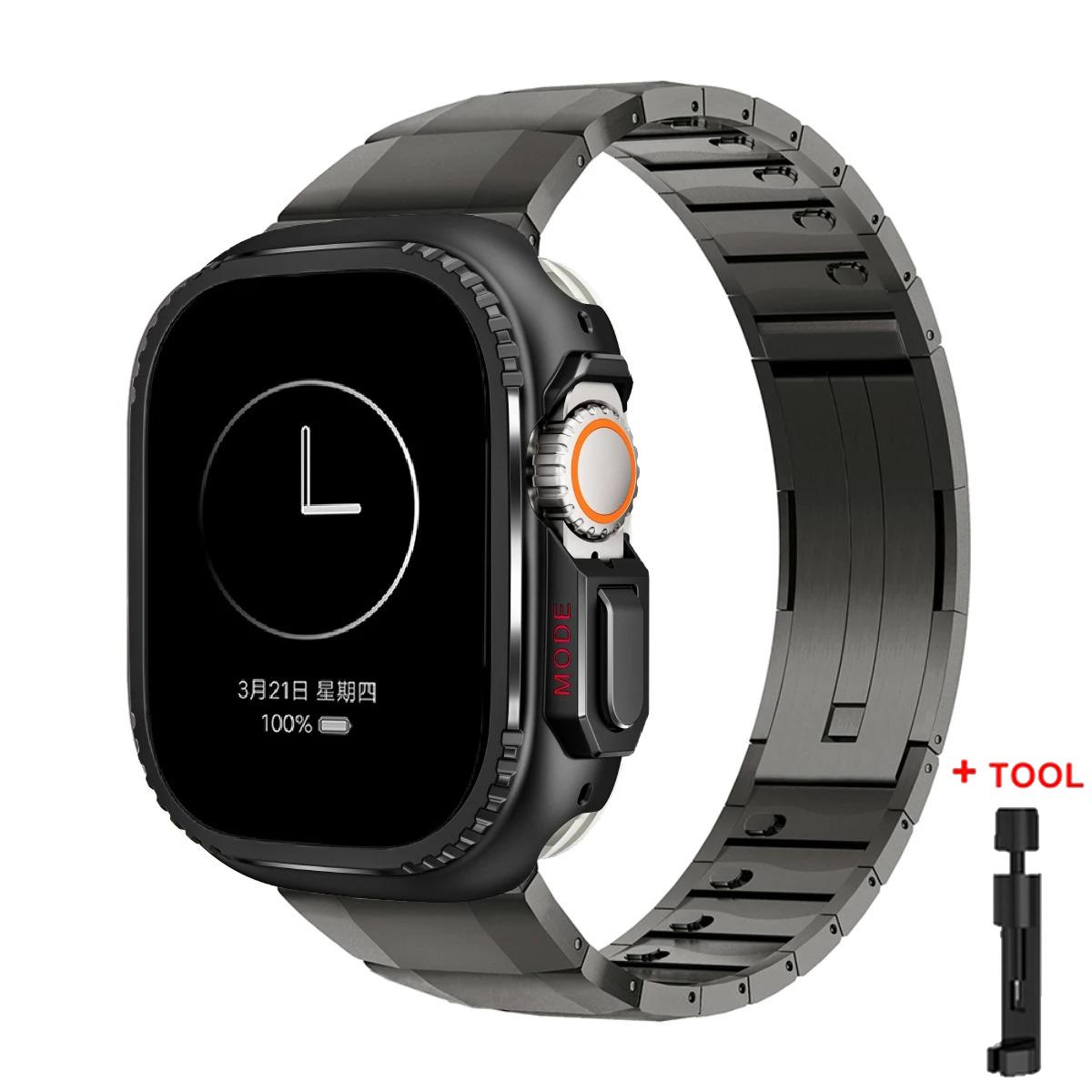 

Ремешок 2в1+Чехол для Apple watch ultra 49 S11 10 42 46ММ 44 45 Браслет из нержавеющей стали Крышка из сплава Iwatch серии 11 10 9 8 7 44mm for 6 5 4 se