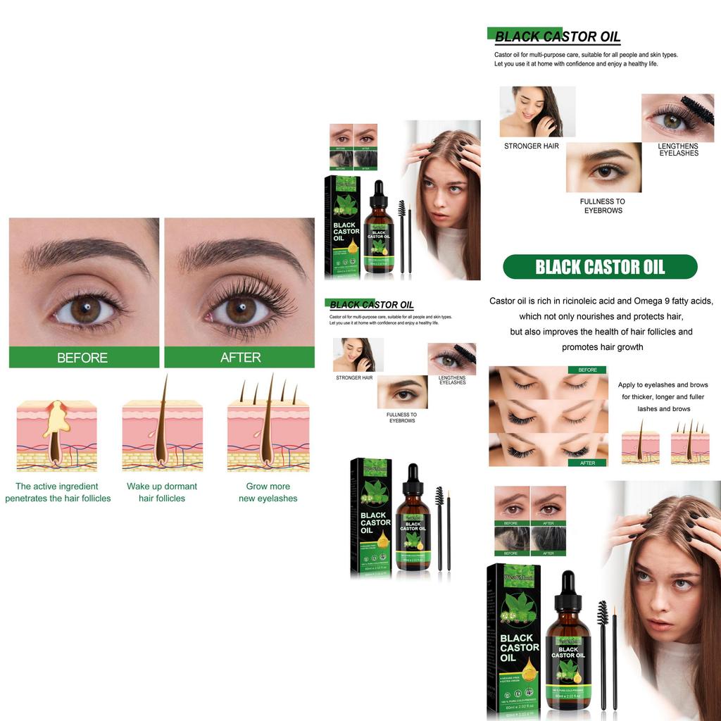 West Month Natural Castor Oil Hair Growth Serum For Nourishing Roots And Thickening Eyebrows And Eyelashes