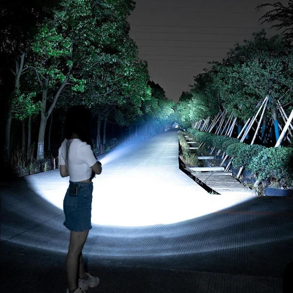 Strong LED Flashlight Fast Type C Rechargeable Light Outdoor Lighting Powerful Handheld Torch For Camping Emergencie