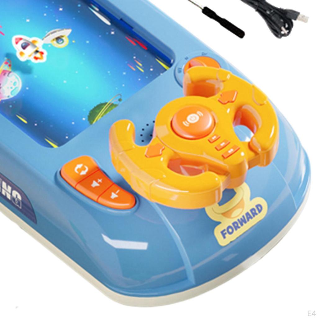 Electric Simulation Steering Wheel Toy Electronic Adventure Breakout Games Sounding for Boys 4-6