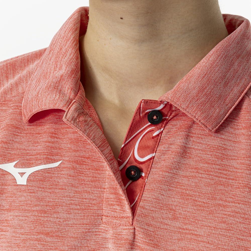 Mizuno Table Tennis Game Short JTTA Dubally Size 82JAB210 Shirt, Sleeve, Certified, Moisture-Wicking, Quick-Drying, Women's, Red, 2XL,