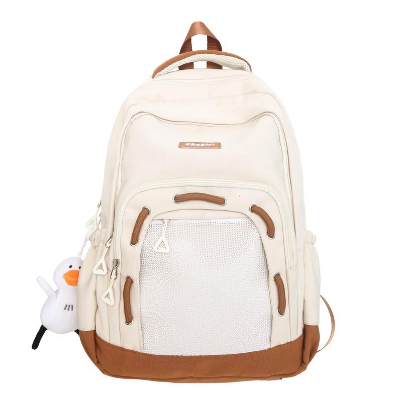 

Жіночий повсякденний рюкзак в японському стилі коричневий/білий