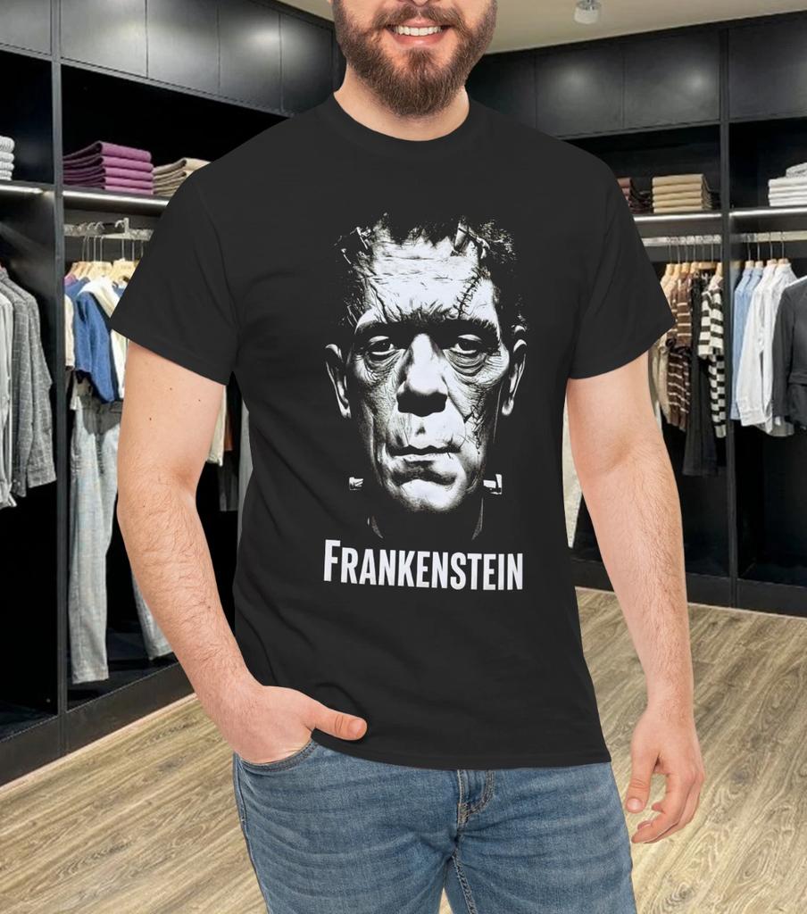 Ritratto di Frankenstein Classica Maglietta da Mostro di Halloween Film Horror