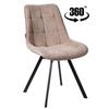 PANKO 2 Upholstered Swivel Chair, Light Beige Fabric