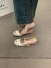 With skirt fairy wind gentle evening shoes inner height bag head half slippers female summer wear a pedal Muller single shoes