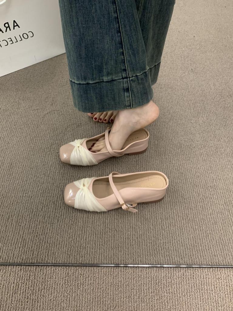 With skirt fairy wind gentle evening shoes inner height bag head half slippers female summer wear a pedal Muller single shoes