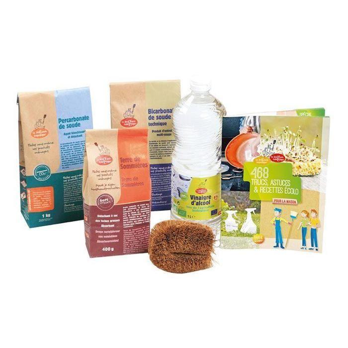 Coffret Kit découverte - SOFT - Kit ménager écologique - Bicarbonate de soude - Vinaigre bio - Brosse coco