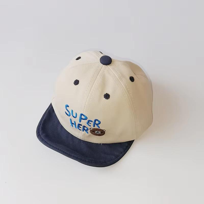 

Милая бейсболка с медведем для малышей, вышитая, с мягкими полями, дышащая, для младенцев и мальчиков, кепка с козырьком, регулируемая, повседневная, для малышей, солнцезащитные шляпы темно-синий