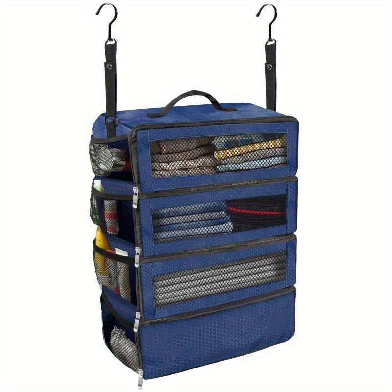

Large Capacity Foldable Hanging Storage Bag Multilayer Wardrobe Closet Organizer Multifunctional Clothing Storage Bag for Home синій
